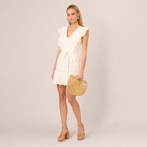 Adrianna Papell White Eyelet Fit & Flare Dress NWT Size 8